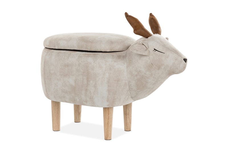 SAKAIYA Sittpuff med Förvaring Beige - Beige - Barnpall - Barnrum