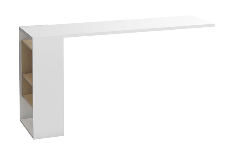 4YOU Skrivbordsskiva 142 cm med Förvaring Hylla Vit/Natur - Skrivbord - Bord