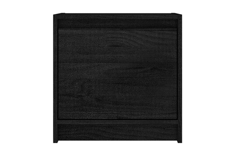 808122 sängskåp 2 st svart 40x30,5x40 cm massivt furu trä - Svart - Sängbord - Bord