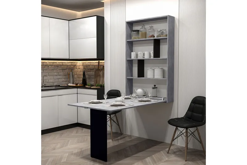 Abi Matbord 203 cm Sten - Svart/Grå - Möbler - Bord