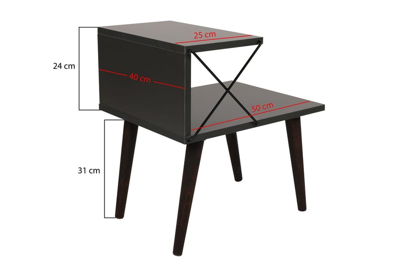 ADDYSEN Sängbord 50 cm Antracit - Möbler - Bord