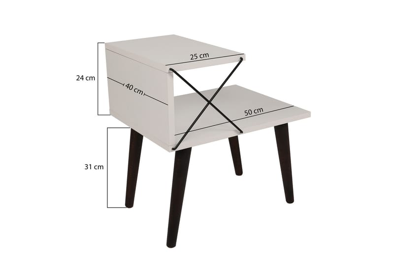 ADDYSEN Sängbord 50 cm Vit - Sängbord - Bord