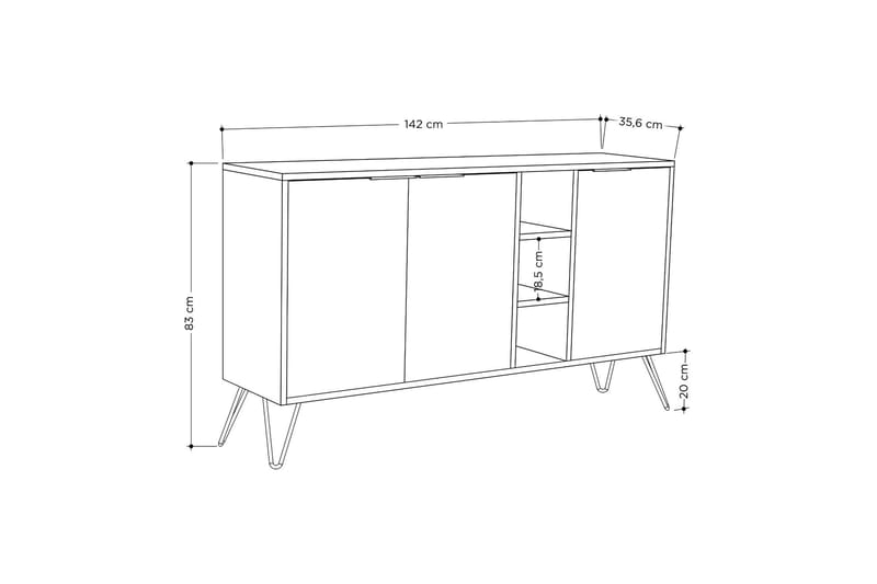 AGATEA Konsollbord 142x83 cm Brun - Möbler - Bord