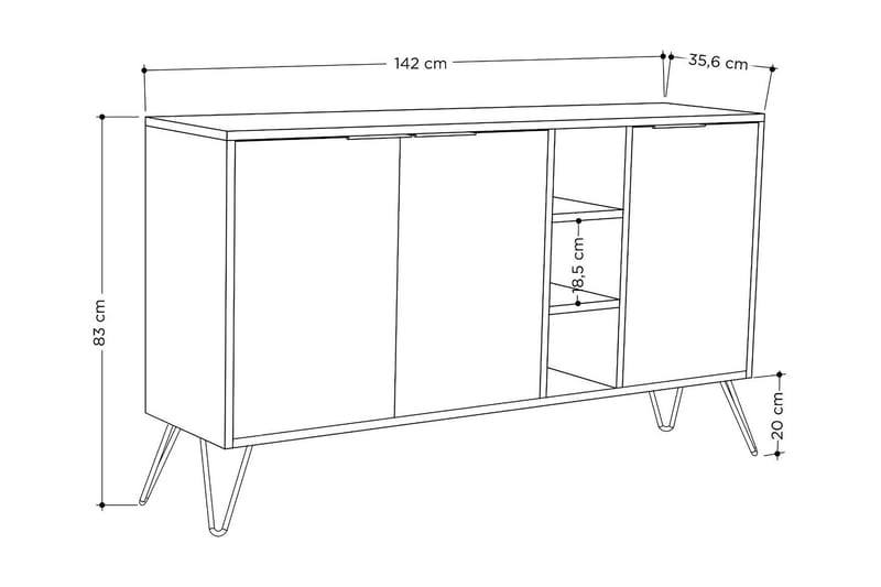 AGATEA Konsollbord 142x83 cm Vit - Möbler - Bord