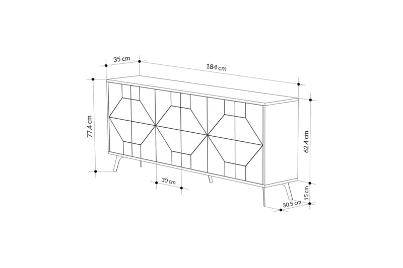AGATEA Konsollbord 184x77,4 cm Brun - Möbler - Bord