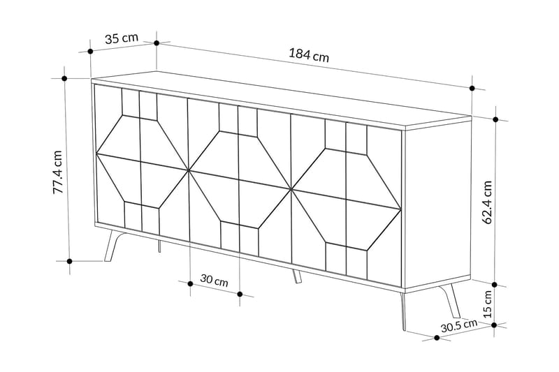 AGATEA Konsollbord 184x77,4 cm Brun - Hallbord - Bord - Avlastningsbord & konsolbord