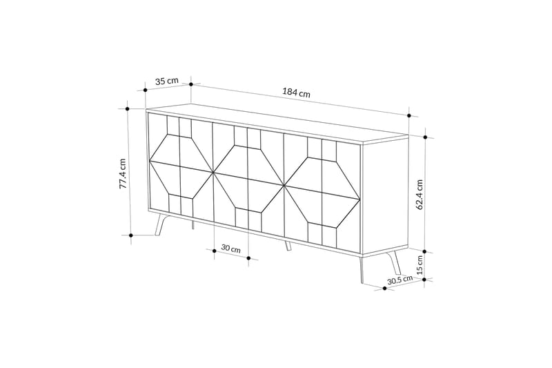 AGATEA Konsollbord 184x77,4 cm Vit - Hallbord - Bord - Avlastningsbord & konsolbord