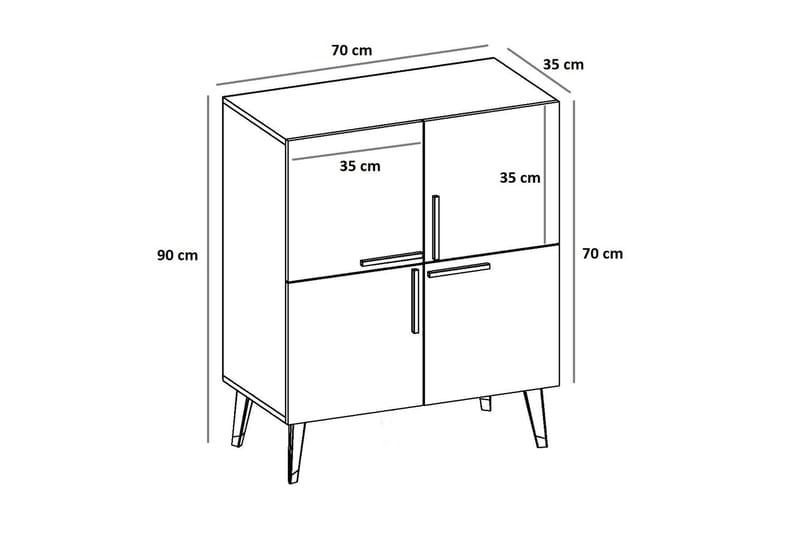 AGATEA Konsollbord 70x90 cm Blå - Hallbord - Bord - Avlastningsbord & konsolbord