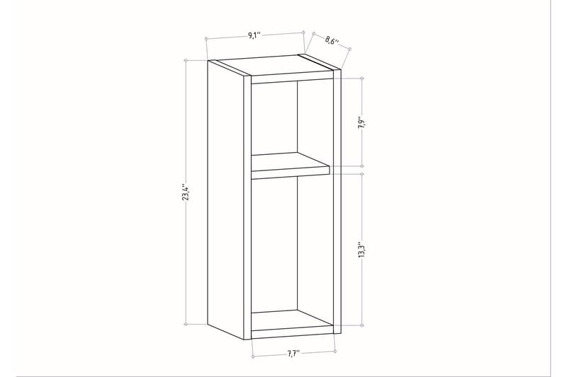 AGATEA Sängbord 23,2x59,6 cm Brun - Sängbord - Bord