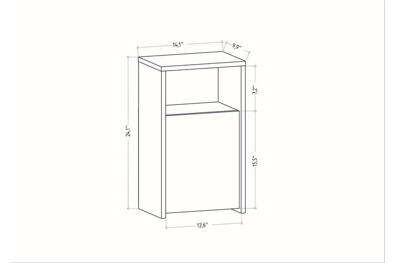 AGATEA Sängbord 36x61,4 cm Antracit - Sängbord - Bord