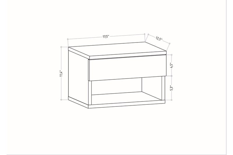 AGATEA Sängbord 44,6x31,9 cm Brun - Möbler - Bord
