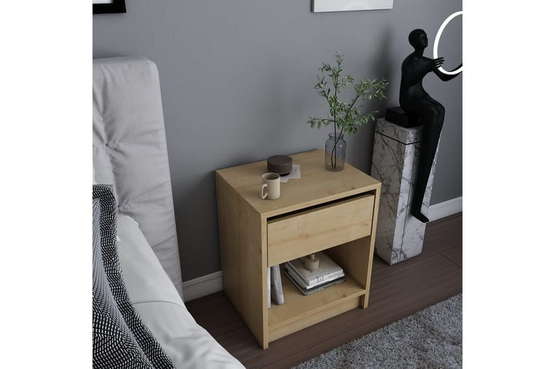 AGATEA Sängbord 44,6x52,8 cm Brun - Möbler - Bord