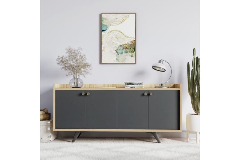 AGONARD Avlastningsbord 150 cm Antracit/Natur - Möbler - Bord