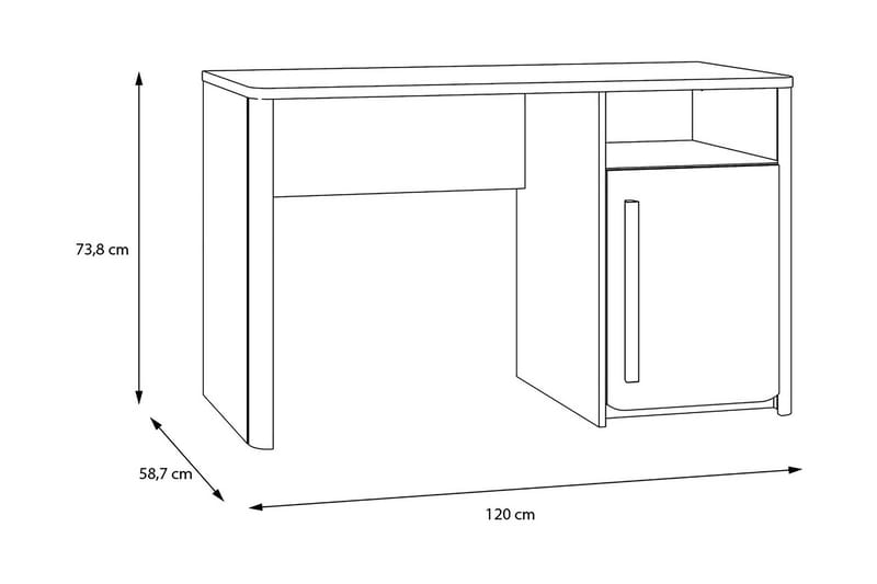 Ahmetbay Skrivbord 120 cm - Grå/Brun - Möbler - Bord
