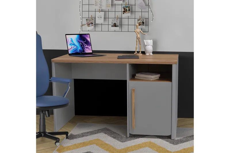 Ahmetbay Skrivbord 120 cm - Grå/Brun - Möbler - Bord