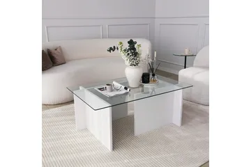 Almasi Soffbord 105x40x105 cm - Vit - Möbler - Bord