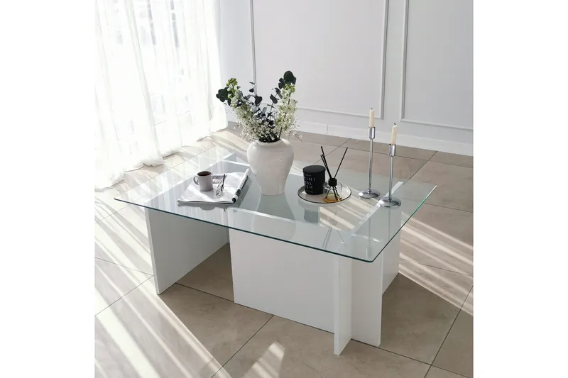 Almasi Soffbord 105x40x105 cm - Vit - Möbler - Bord