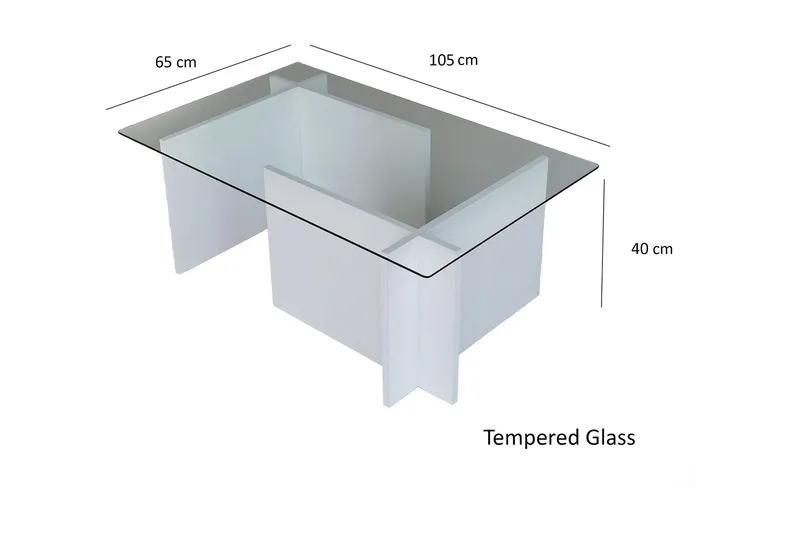 Almasi Soffbord 105x40x105 cm - Vit - Möbler - Bord