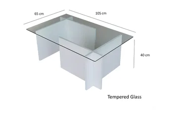 Almasi Soffbord 105x40x105 cm - Vit - Möbler - Bord