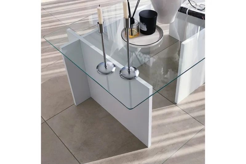 Almasi Soffbord 105x40x105 cm - Vit - Möbler - Bord