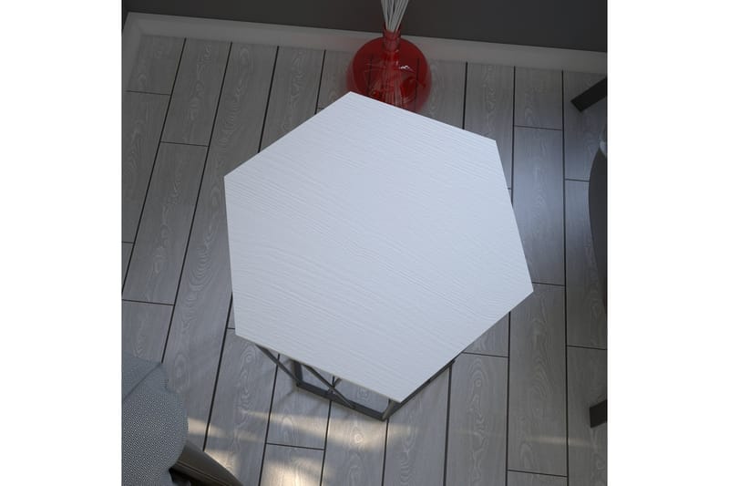 ALSBO Sidobord 40 cm Hexagon Vit/Svart - Brickbord - Bord - Sidobord & lampbord