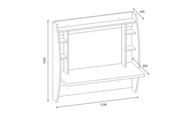 Ambalaj Väggskrivbord 120 cm med Förvaring Hyllor - Vit - Möbler - Bord