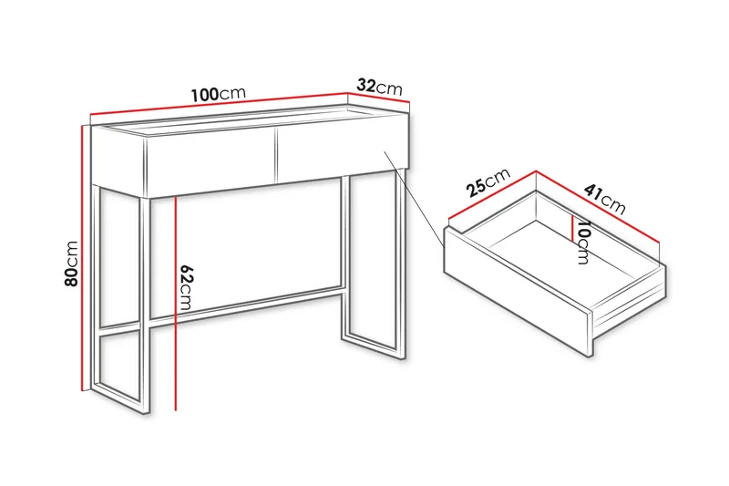 Amelus Sminkbord 100 cm - Cashmere - Möbler - Bord
