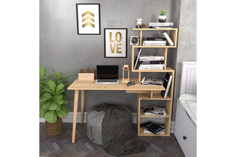 Andifli Skrivbord 55x146,4x133 cm med förvaring - Ek - Möbler - Bord