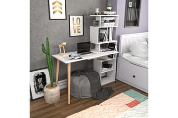 Andifli Skrivbord 55x146,4x133 cm med förvaring - Vit - Möbler - Bord
