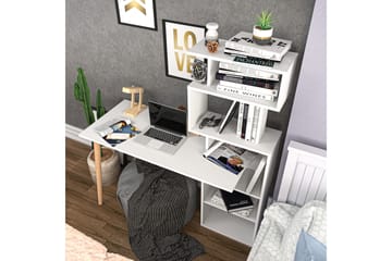Andifli Skrivbord 55x146,4x133 cm med förvaring - Vit - Möbler - Bord