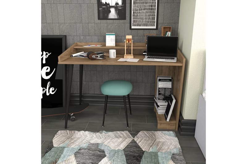 Andifli Skrivbord 59x88,3x121,8 cm med förvaring - Brun - Möbler - Bord