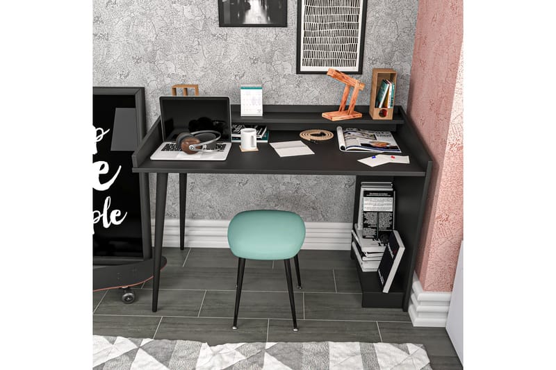 Andifli Skrivbord 59x88,3x121,8 cm med förvaring - Svart - Möbler - Bord