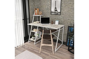 Andifli Skrivbord 60x120x120 cm med förvaring - Vit - Möbler - Bord