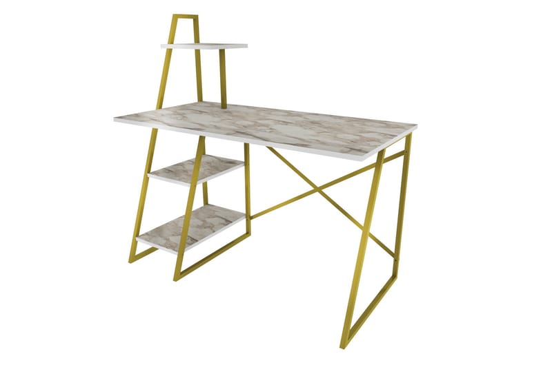 Andifli Skrivbord 60x120x120 cm med förvaring, Vit