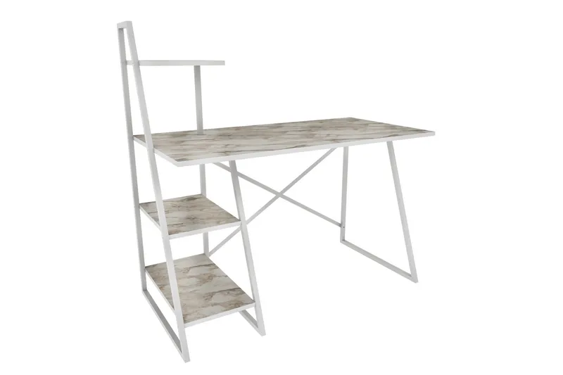 Andifli Skrivbord 60x120x120 cm med förvaring, Vit