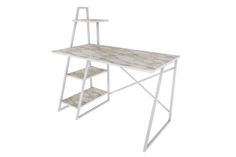 Andifli Skrivbord 60x120x120 cm med förvaring - Vit - Möbler - Bord