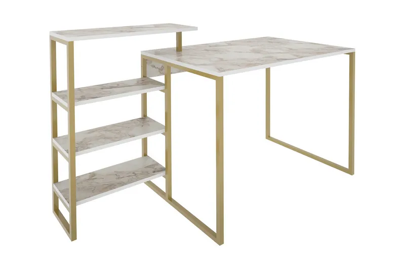 Andifli Skrivbord 60x76,8x133 cm med förvaring - Guld - Möbler - Bord