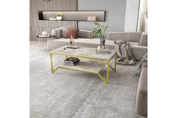 Andifli Soffbord 60x45,8x120 cm - Guld/Vit - Möbler - Bord