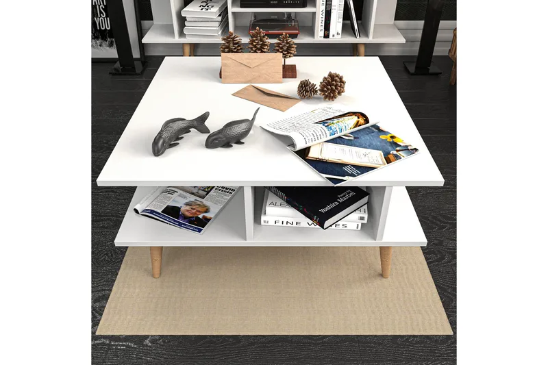 Andifli Soffbord 89x44x89 cm - Vit - Möbler - Bord