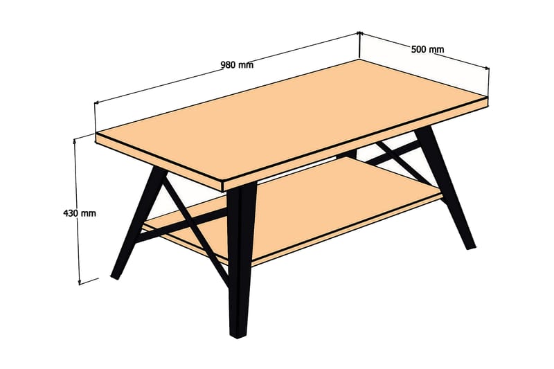 ASKEDAL Soffbord 98x43x98 cm Blå - Möbler - Bord