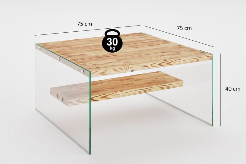 Assanisa Soffbord 75 cm - Natur/Glas - Möbler - Bord