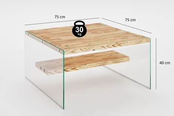Assanisa Soffbord 75 cm - Natur/Glas - Möbler - Bord