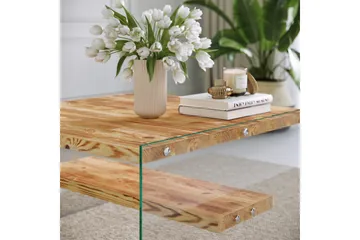 Assanisa Soffbord 75 cm - Natur/Glas - Möbler - Bord
