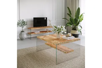 Assanisa Soffbord 75 cm - Natur/Glas - Möbler - Bord