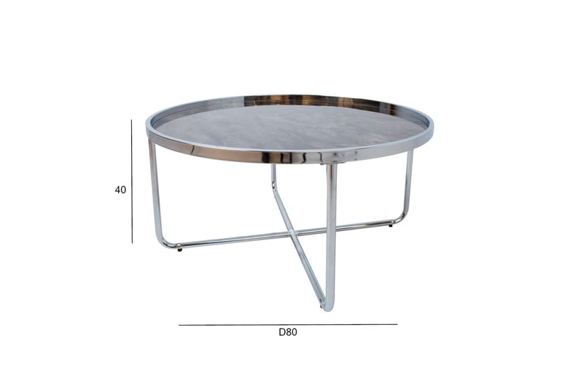 Astor Runt Soffbord i Metall och Glas - Grå - Möbler - Bord