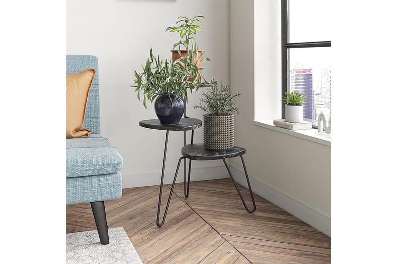 Athena Sidobord 55 cm Marmorlook/Svart - Novogratz - Möbler - Bord