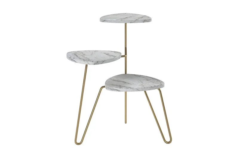 Athena Sidobord 55 cm Marmorlook/Vit/Mässing - Novogratz - Möbler - Bord