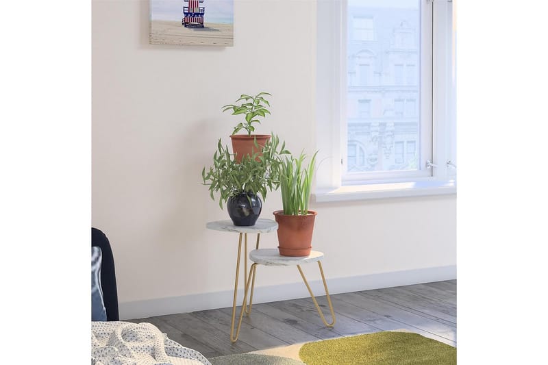 Athena Sidobord 55 cm Marmorlook/Vit/Mässing - Novogratz - Möbler - Bord