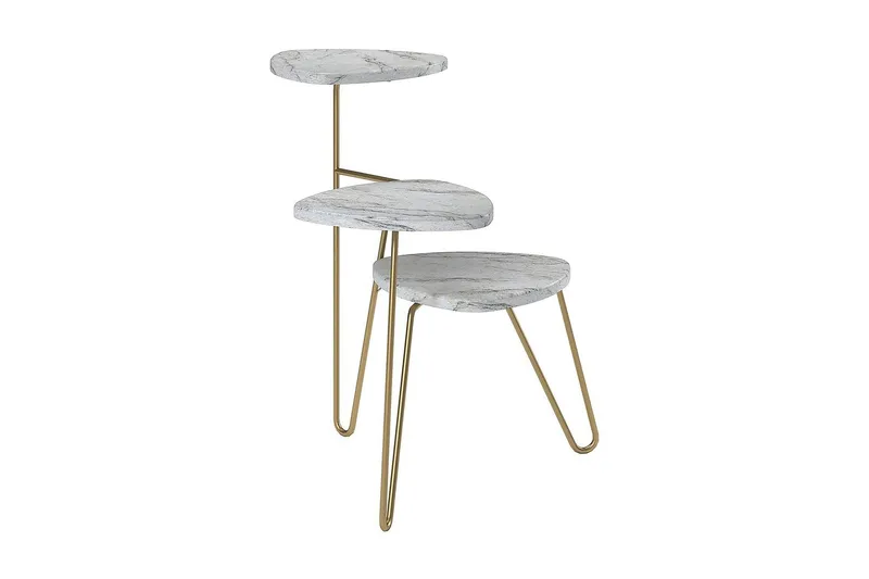 Athena Sidobord 55 cm Marmorlook/Vit/Mässing - Novogratz - Möbler - Bord