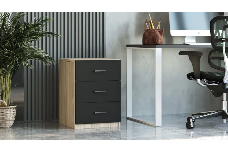 Barrock Sängbord 45 cm - Natur/Svart - Möbler - Bord